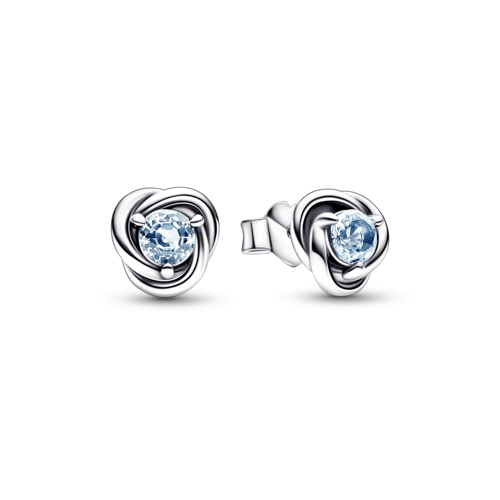 Sea Aqua Blue Eternity Circle Stud Earrings - Pandora Lietuva