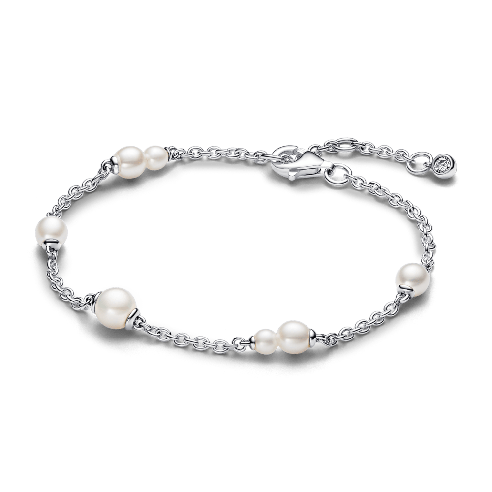 Segmentinė apyrankės grandinėlė su apdorotais, dirbtiniu būdu išaugintais gėlavandeniais perlais - Pandora Lietuva