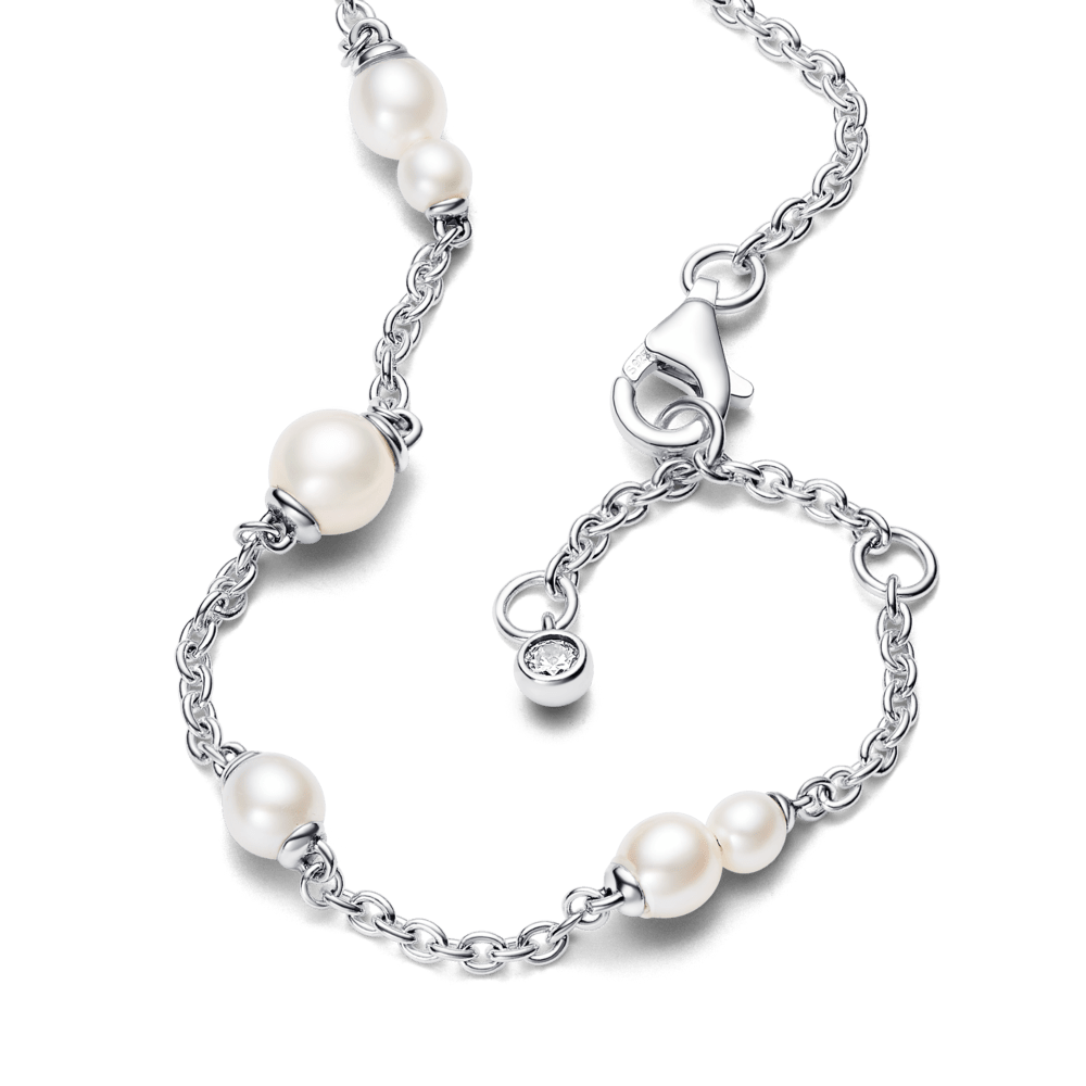 Segmentinė apyrankės grandinėlė su apdorotais, dirbtiniu būdu išaugintais gėlavandeniais perlais - Pandora Lietuva