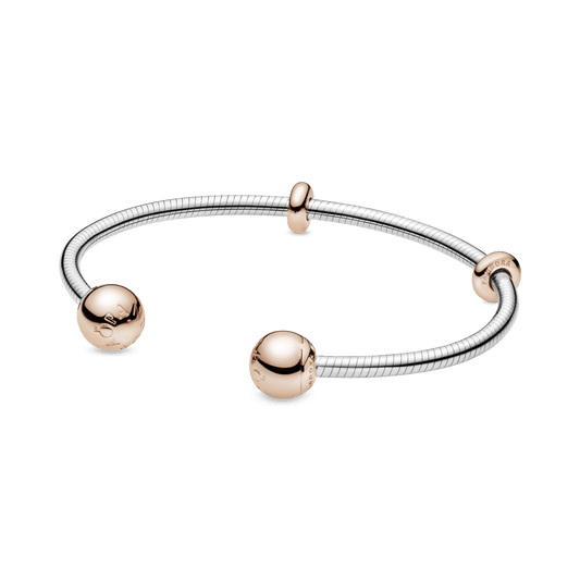 Sidabrinė apyrankė Pandora Moments su 14 karatų rausvuoju aukso padengto metalo užsegimu - Pandora LT