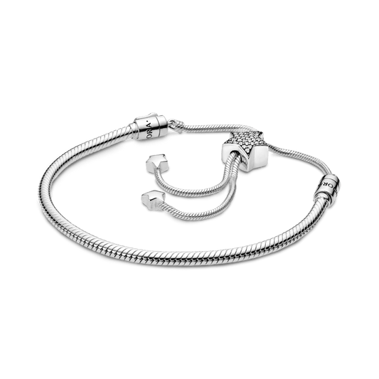 Sidabrinė apyrankė su žvaigždės formos slankiuoju užsegimu "Akimirkos" - Pandora Lietuva