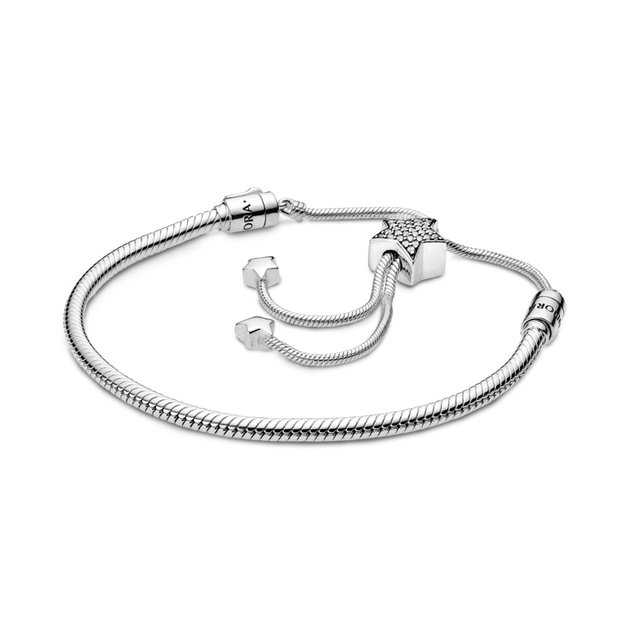 Sidabrinė apyrankė su žvaigždės formos slankiuoju užsegimu "Akimirkos" - Pandora Lietuva