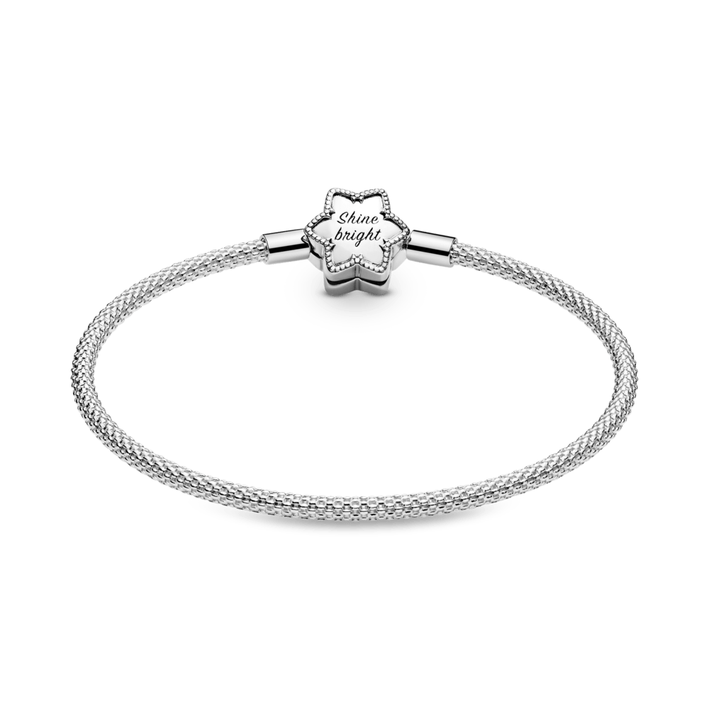 Sidabrinė pinta apyrankė su snaigės užsegimu - Pandora Lietuva