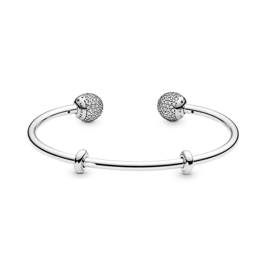 Sidabrinė standi apyrankė su silikoniniais stabdžiukais - Pandora Lietuva