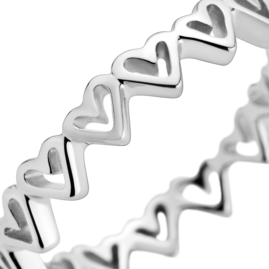 Sidabrinis širdies formos žiedas - Pandora LT