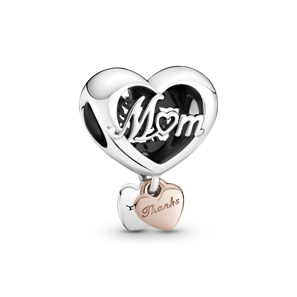 Širdelės formos karoliukas „Ačiū, mama“ - Pandora LT