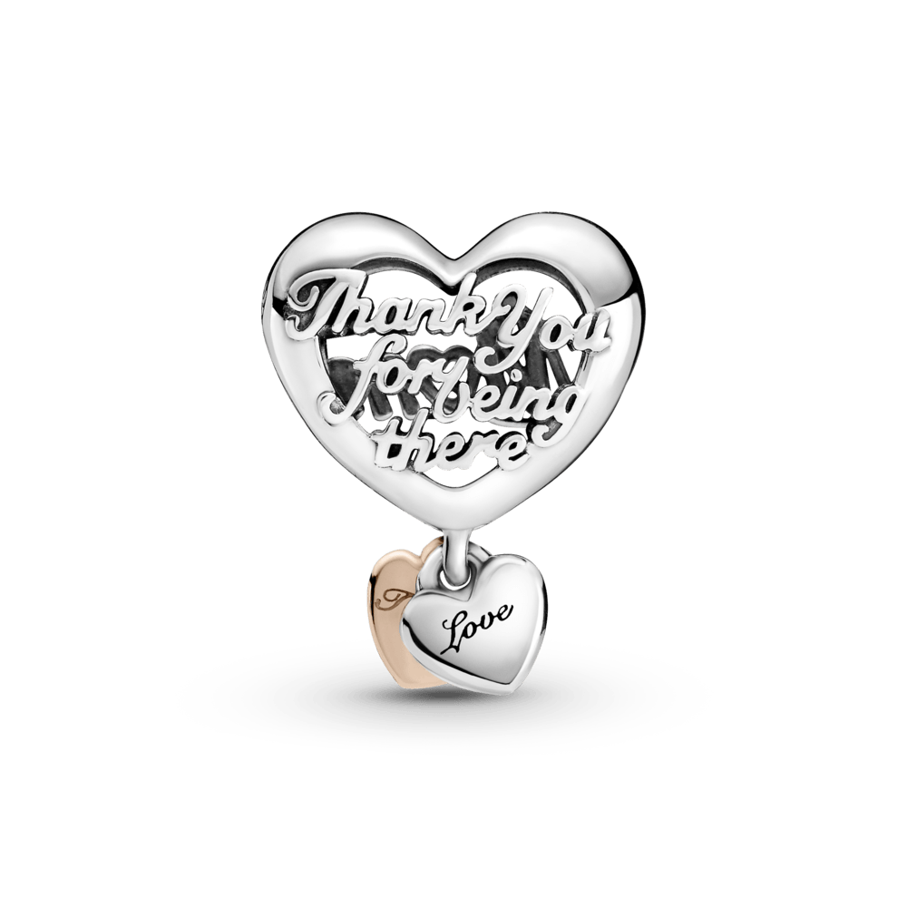 Širdelės formos karoliukas „Ačiū, mama“ - Pandora Lietuva