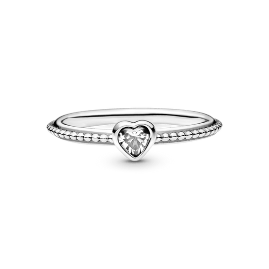 Širdies formos žiedas su kubiniu cirkoniu - Pandora Lietuva