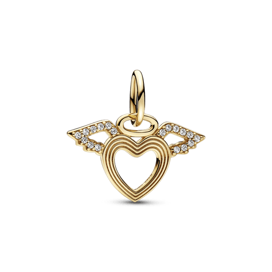 Širdies ir angelo sparnų kabantis charm - Pandora Lietuva