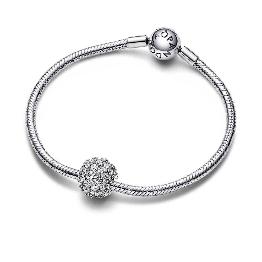 Sparkling Pavé Round Charm - Pandora Lietuva