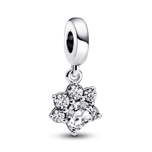 Sparkling Pet Paw Print Dangle Charm pakabukas - Pandora LT