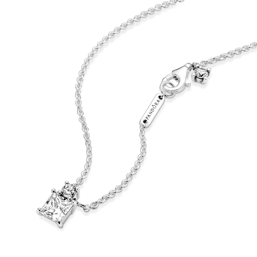 Spindintis apvalus ir kvadratinis kaklo vėrinys - Pandora LT