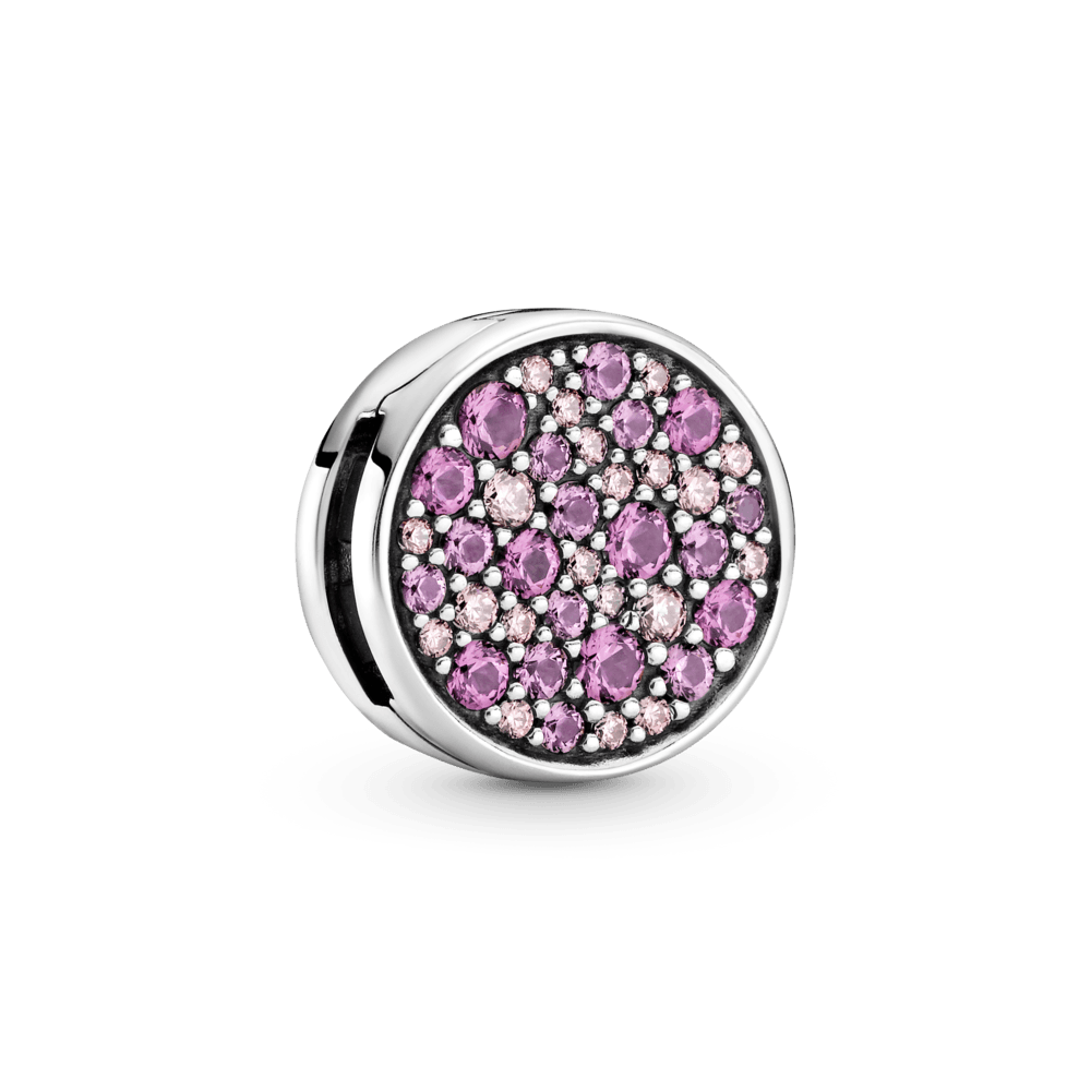 Spindintis rausvas užsegamas karoliukas - Pandora LT