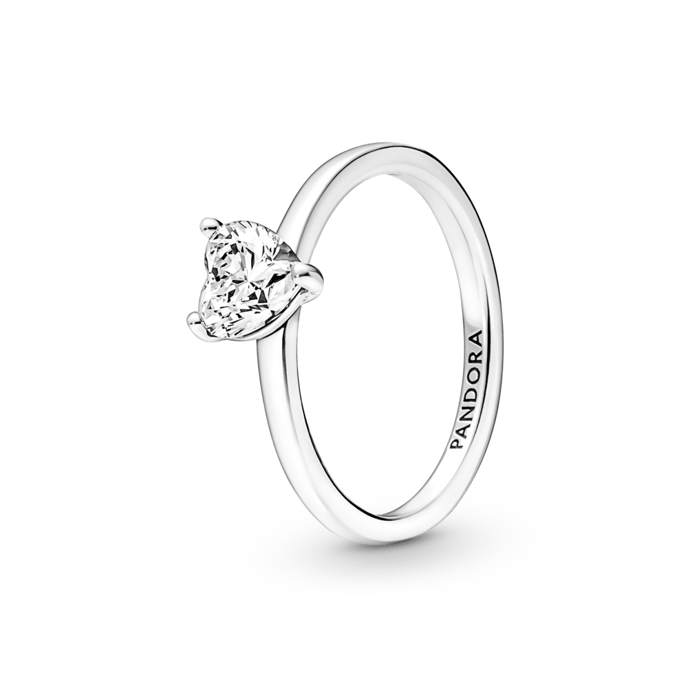 Spindintis žiedas su širdele - Pandora LT