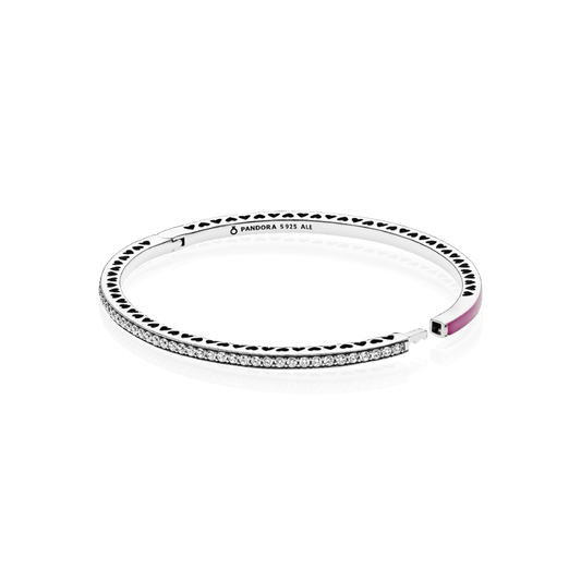 Standi vyšninės spalvos spindinčių Pandora širdelių apyrankė - Pandora Lietuva