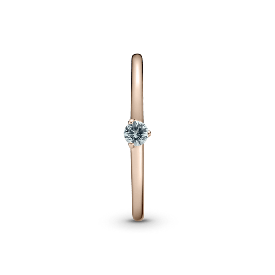 Šviesiai mėlynas soliterio žiedas - Pandora LT