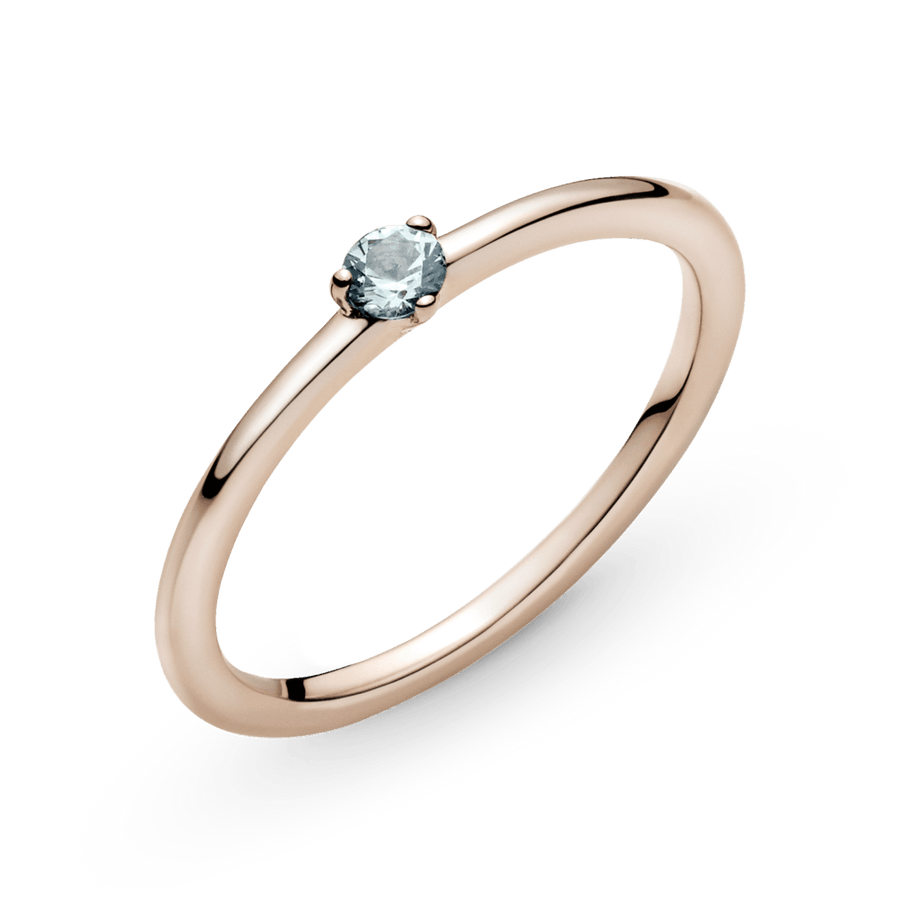 Šviesiai mėlynas soliterio žiedas - Pandora LT