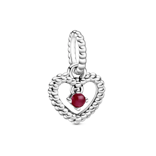 Tamsiai raudonas širdelės formos kabantis karoliukas - Pandora LT