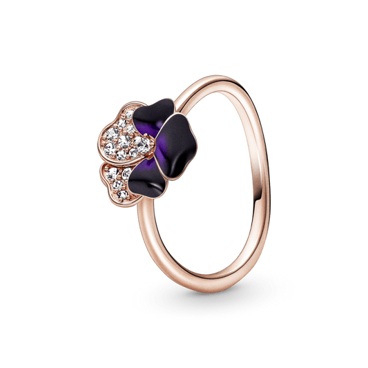 Tamsiai violetinės gėlės našlaitės žiedas - Pandora Lietuva