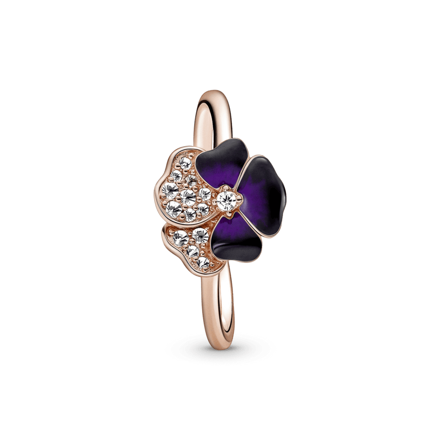 Tamsiai violetinės gėlės našlaitės žiedas - Pandora Lietuva