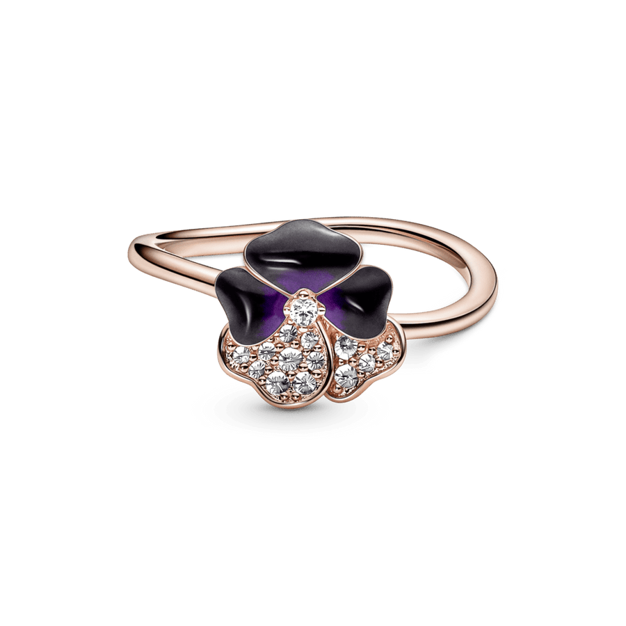 Tamsiai violetinės gėlės našlaitės žiedas - Pandora Lietuva
