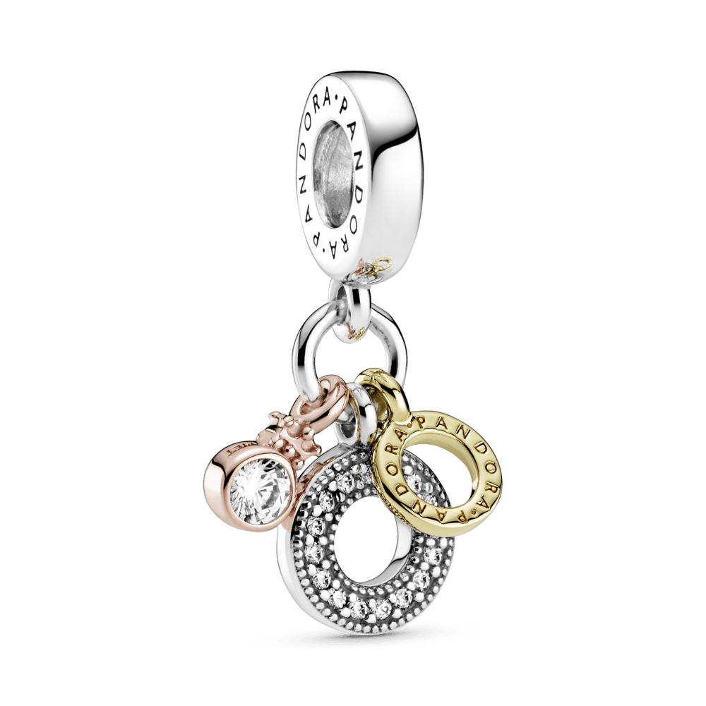 Trigubas Monogramos ir Logotipo kabantis karoliukas - Pandora LT