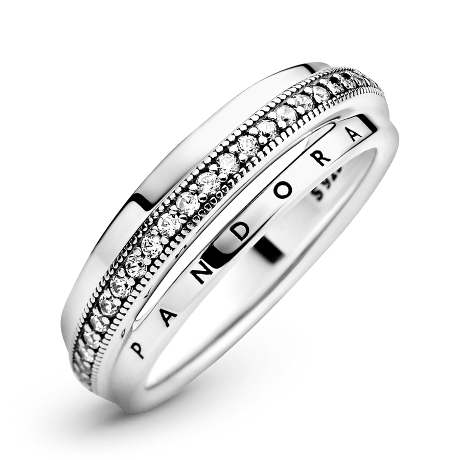 Trigubų juostų Pave žiedas - Pandora LT