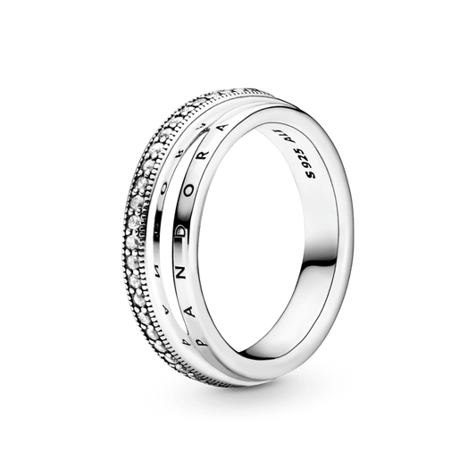 Trigubų juostų Pave žiedas - Pandora LT