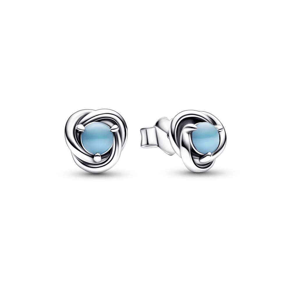 Turquoise Blue Eternity Circle Stud Earrings auskarai - Pandora LT