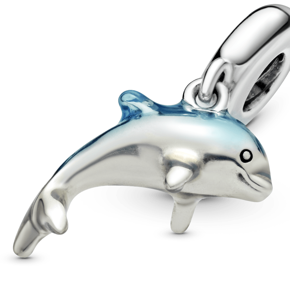 Tviskantis kabantis karoliukas su delfinu - Pandora LT
