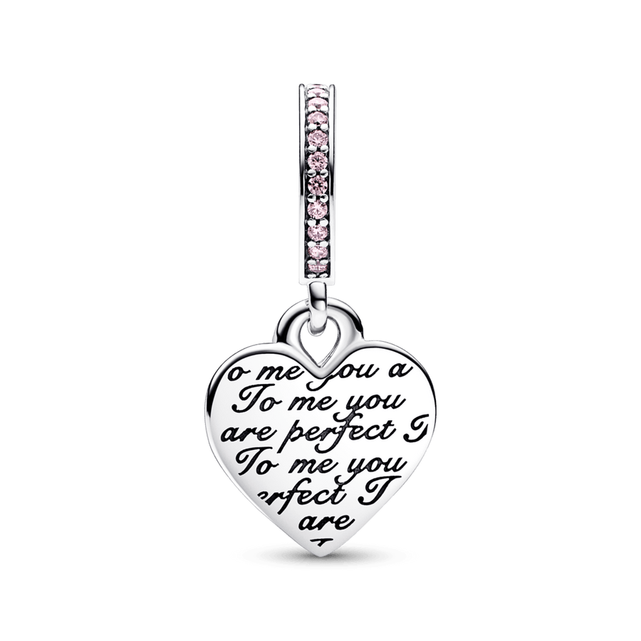 Two-tone Infinity Heart Double Dangle Charm pakabukas - Pandora Lietuva