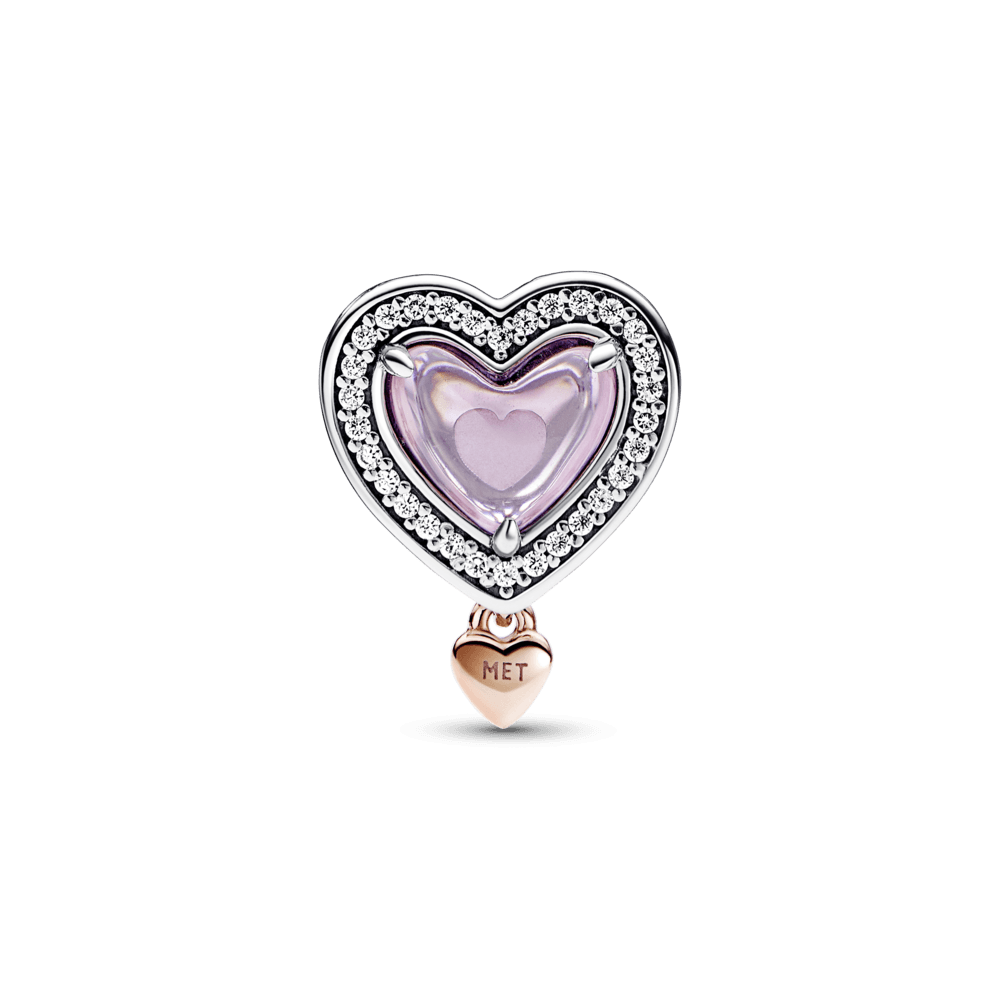 Two-tone Openwork Mum & Heart Charm - Pandora Lietuva