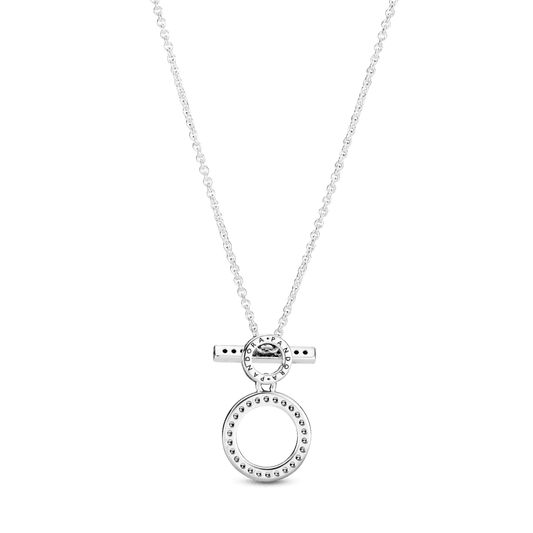 Vėrinys su dviem lankeliais ir „T“ formos užsegimu - Pandora Lietuva