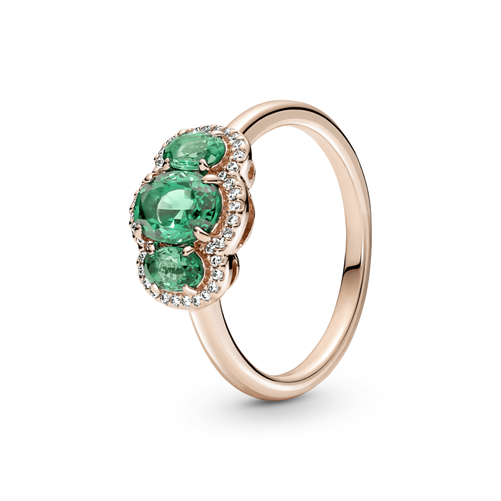 Vintažinis žiedas su trimis akmenimis - Pandora Lietuva