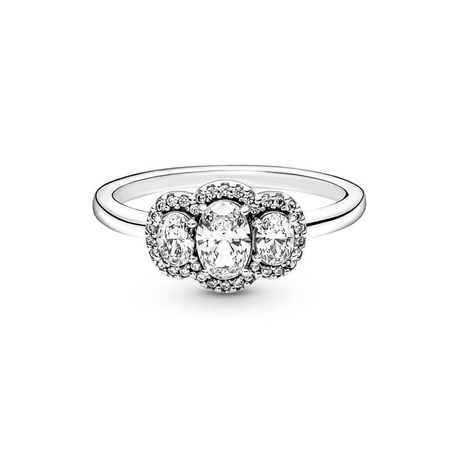 Vintažinis žiedas su trimis akmenimis - Pandora LT