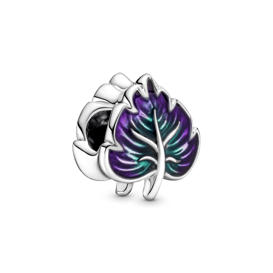 Violetinis ir žalias lapo karoliukas - Pandora LT