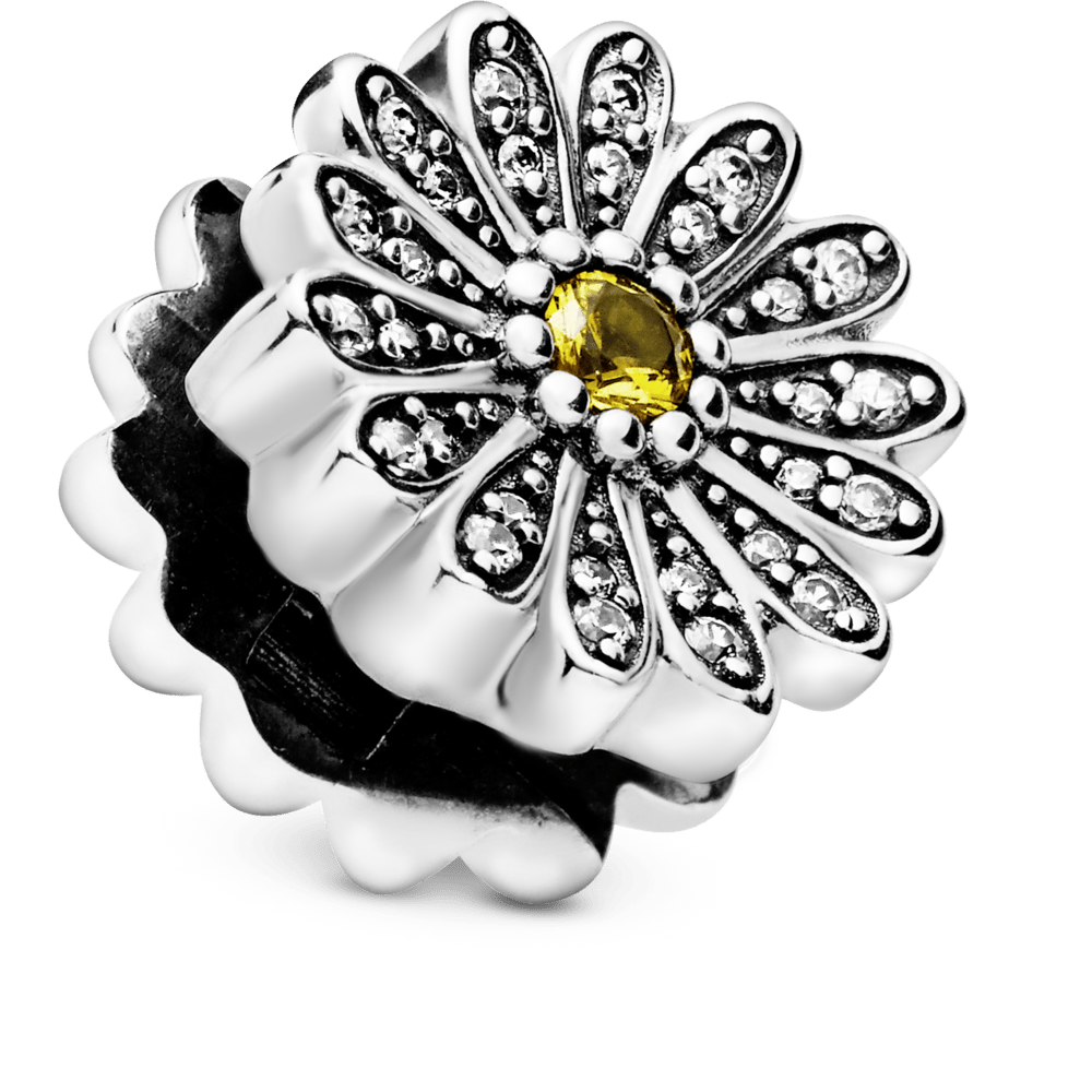 Žaižaruojantis gėlės ramunės pakabukas - Pandora Lietuva