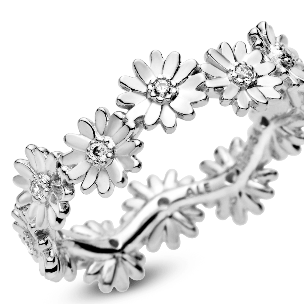 Žaižaruojantis gėlės ramunės žiedas - Pandora LT