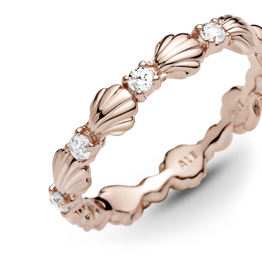 Žaižaruojantis jūros kriauklių žiedas - Pandora LT