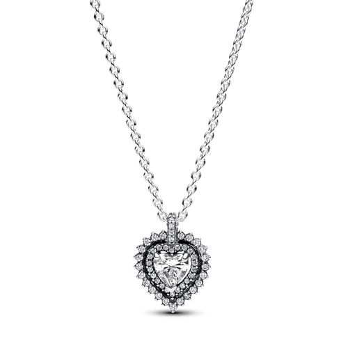 Žėrintis kaklo vėrinys su pakabuku su širdele bei aureole - Pandora Lietuva