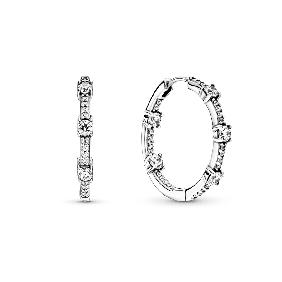 Žėrintys Pavé lankelio formos auskarai - Pandora LT