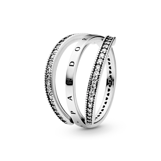 Žiedas Širdys ir Pandora Logo - Pandora LT