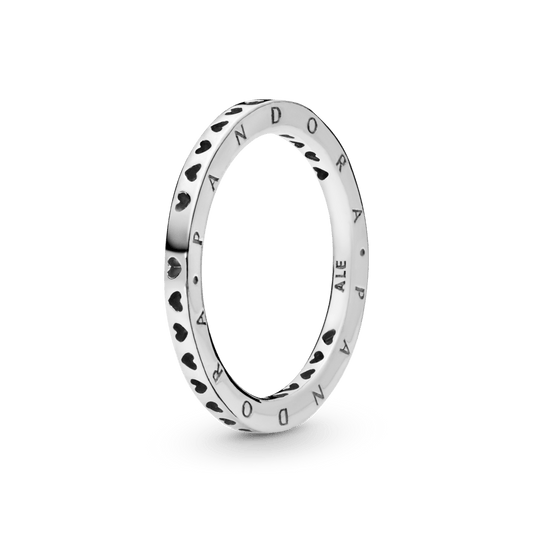 Žiedas Širdys ir Pandora Logo - Pandora LT