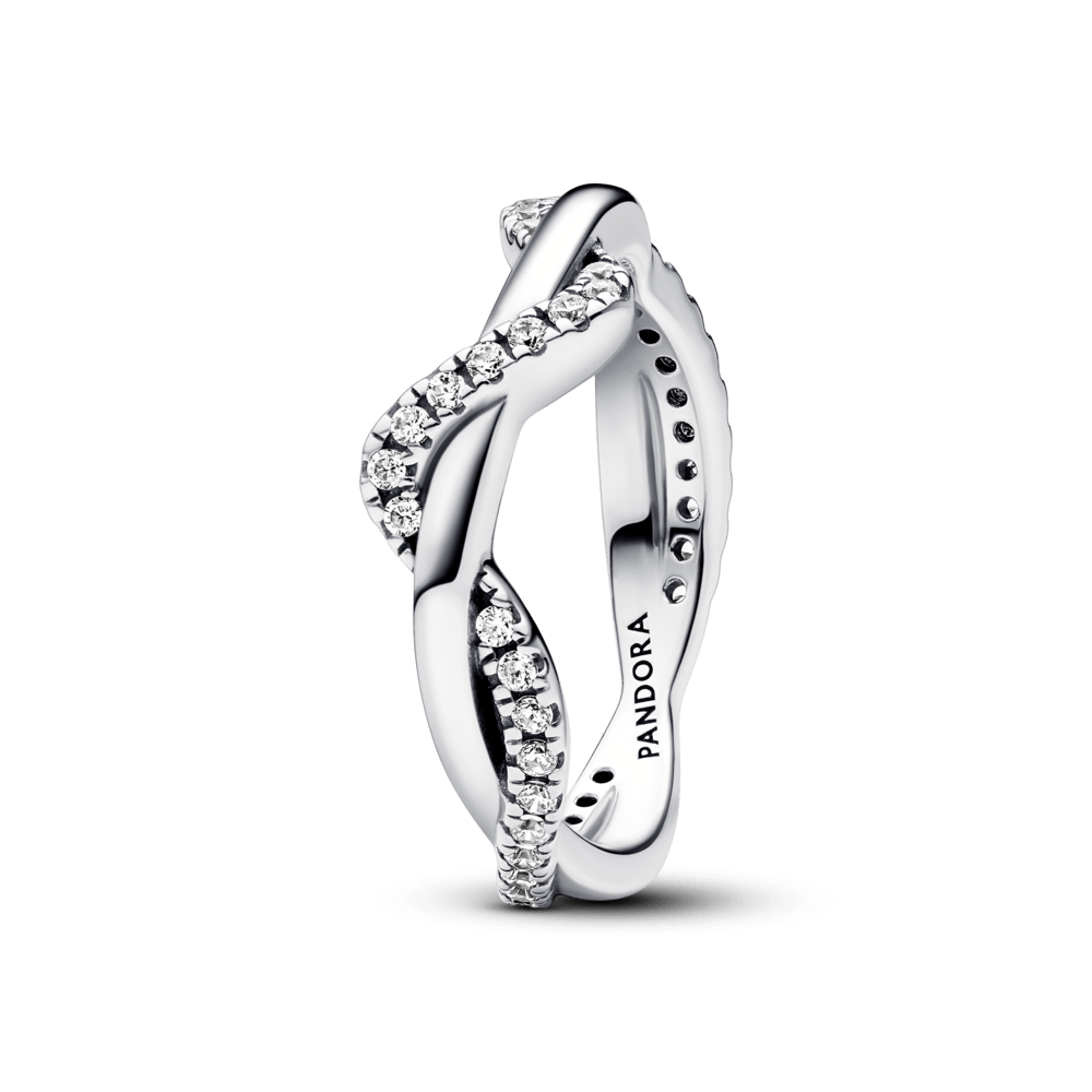 Žiedas „Žėrinti persipynusi banga“ - Pandora Lietuva