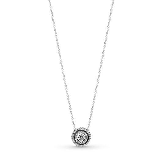 Žvilgantis dvigubos aureolės kaklo vėrinys - Pandora LT