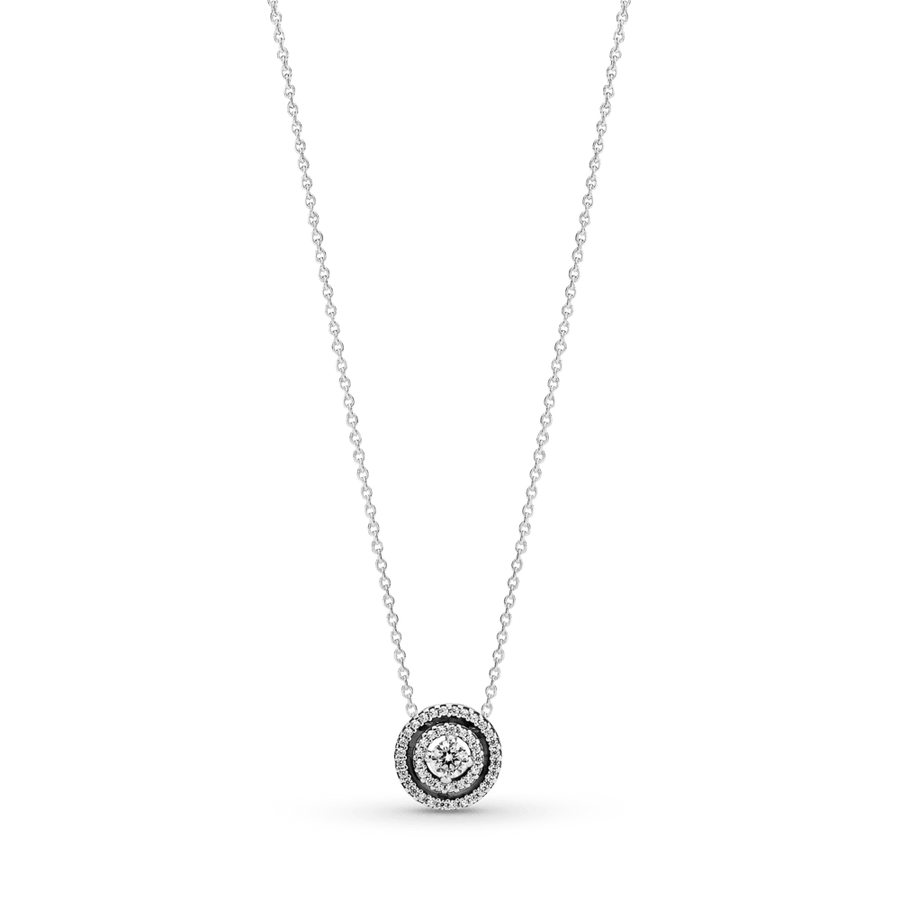 Žvilgantis dvigubos aureolės kaklo vėrinys - Pandora LT