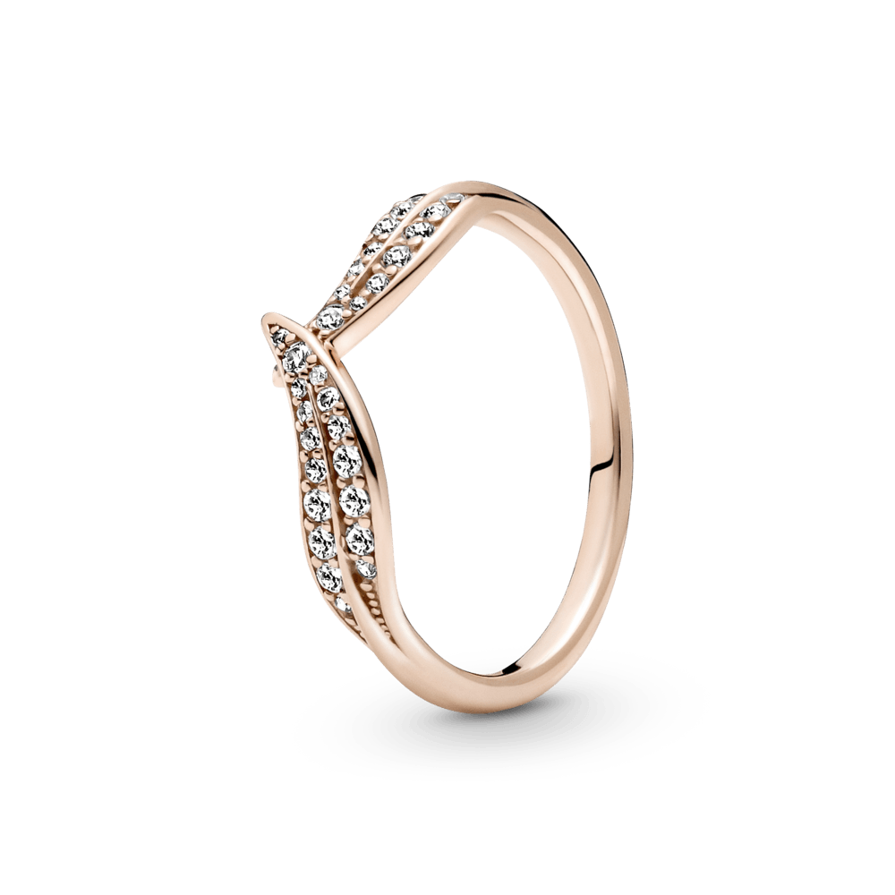 Žvilgantis lapų žiedas - Pandora LT