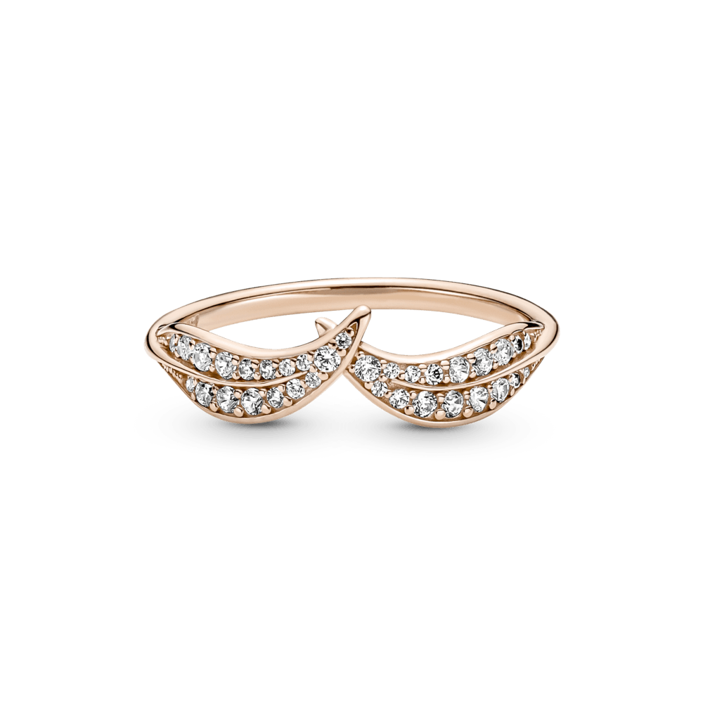 Žvilgantis lapų žiedas - Pandora LT