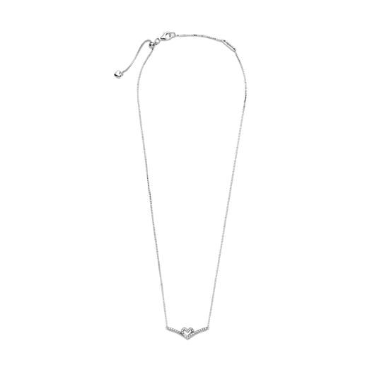 Žvilgantys norų išsipildymo karoliai su širdele - Pandora LT